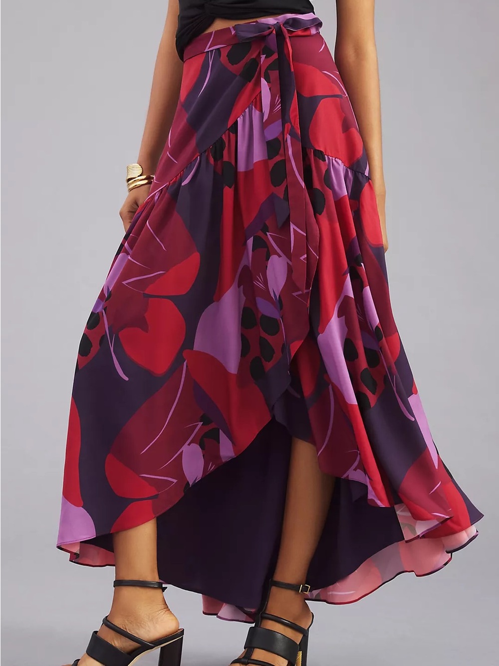 Anthropologie Hutch Printed Wrap Maxi Skirt